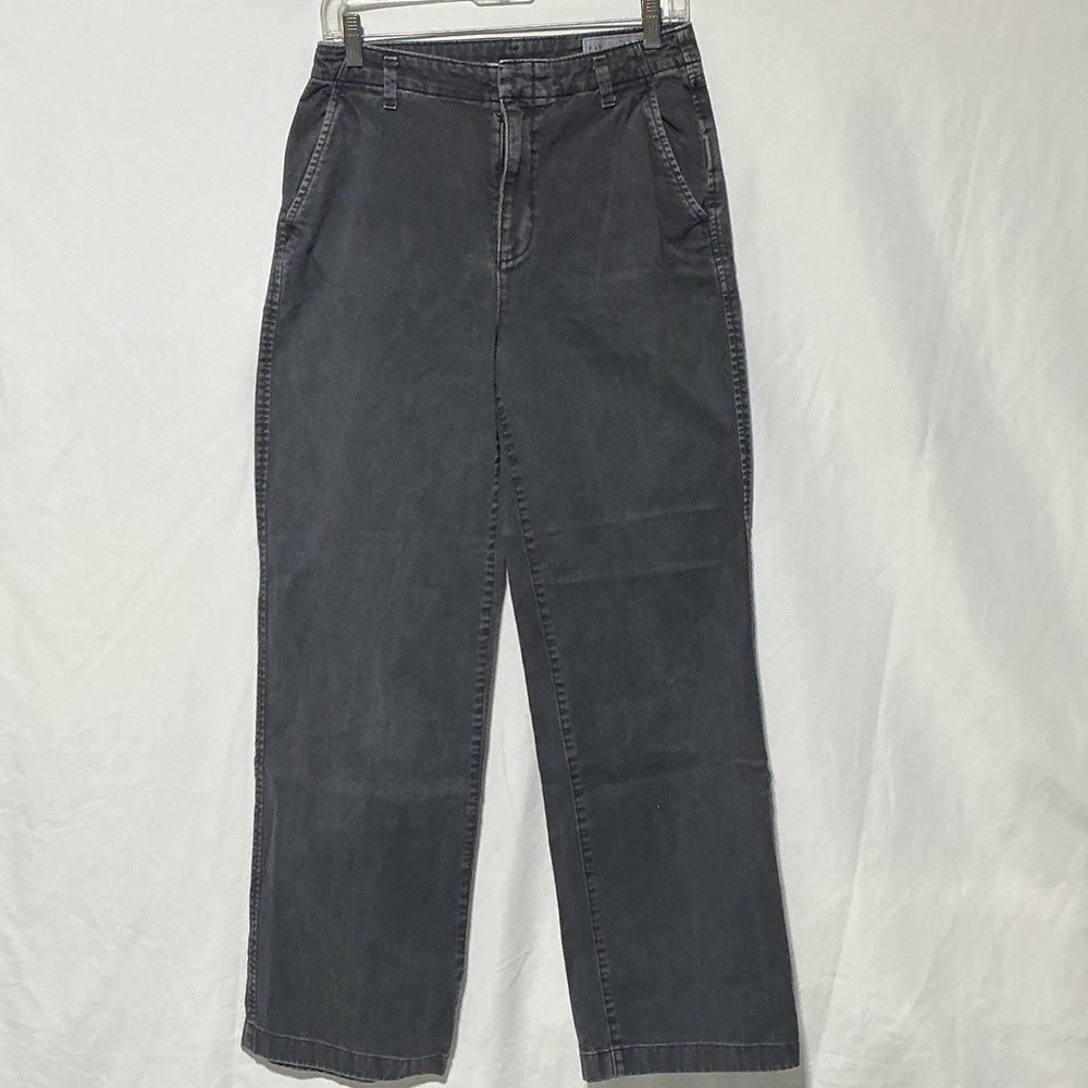 Gap Loose Khaki Black Cotton Jeans Sz 2 Tall